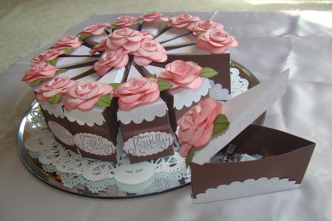 Кусочек торта из бумаги: шаблон с размерами