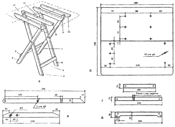 Складной табурет своими руками чертежи и схемы