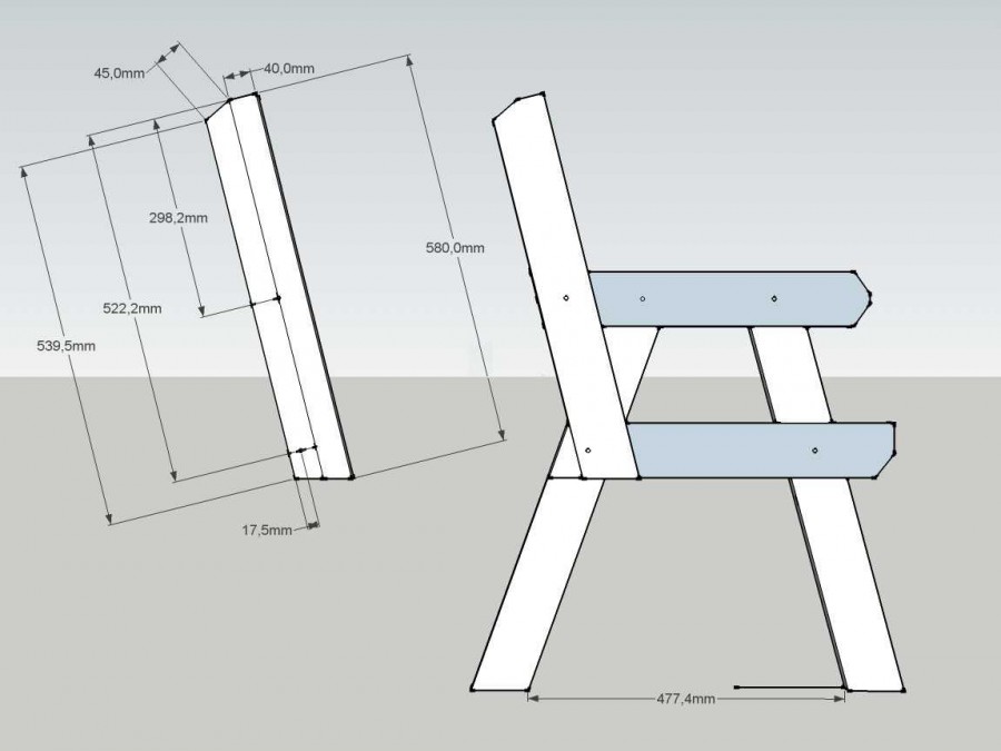 Скамейка стол трансформер чертежи из профиля