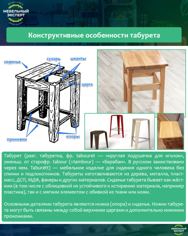 Мастер класс по изготовлению табурета