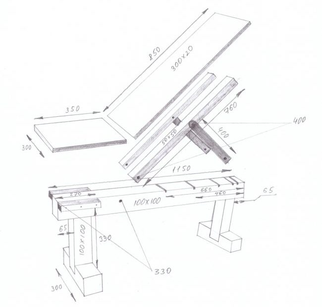 Нюансы изготовления своими руками скамьи для жима из дерева и труб